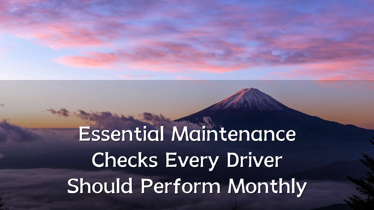 Essential Maintenance Checks Every Driver Should Perform Monthly